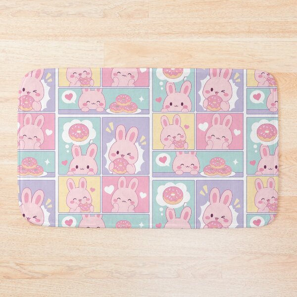 Item preview, Kawaii Bunny Eating Donuts Pop Panels designed and sold by Gift Phrase Studio.