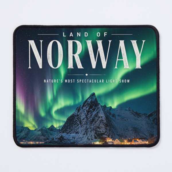 Item preview, Norway Northern Lights Travel Poster | Aurora Borealis Fjord Landscape designed and sold by ElartedeNoel.