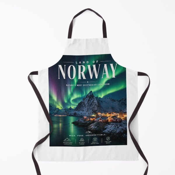Item preview, Norway Northern Lights Travel Poster | Aurora Borealis Fjord Landscape designed and sold by ElartedeNoel.