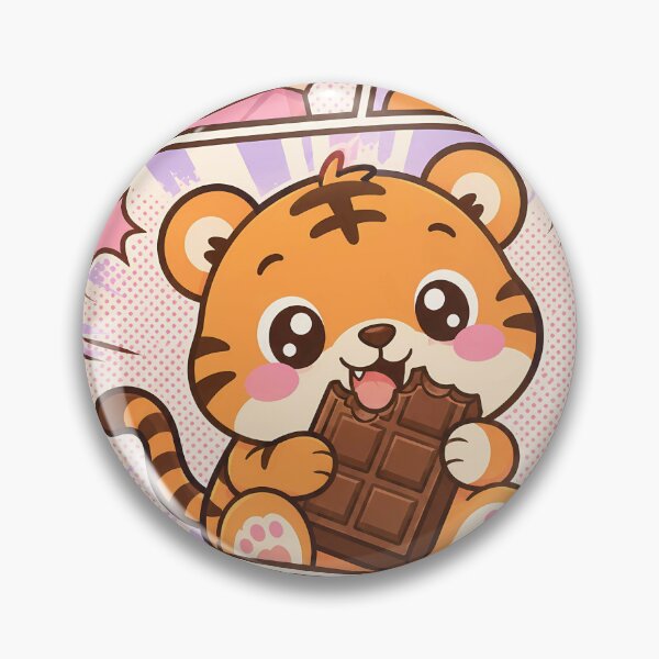 Item preview, Kawaii Tiger Eating Chocolate And Cupcake Pop Panels designed and sold by Gift Phrase Studio.