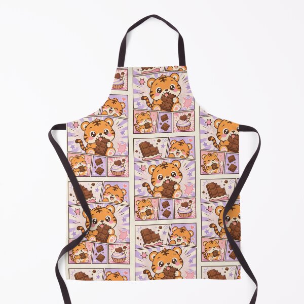 Item preview, Kawaii Tiger Eating Chocolate And Cupcake Pop Panels designed and sold by Gift Phrase Studio.