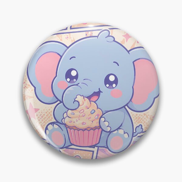 Item preview, Kawaii Elephant Eating Cherry Cupcakes Pop Panels designed and sold by Gift Phrase Studio.