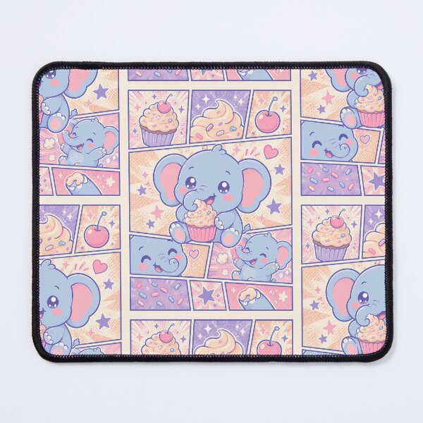 Item preview, Kawaii Elephant Eating Cherry Cupcakes Pop Panels designed and sold by Gift Phrase Studio.