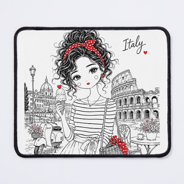 Item preview, Girl italian sketch pen portrait designed and sold by fuzzyfox.
