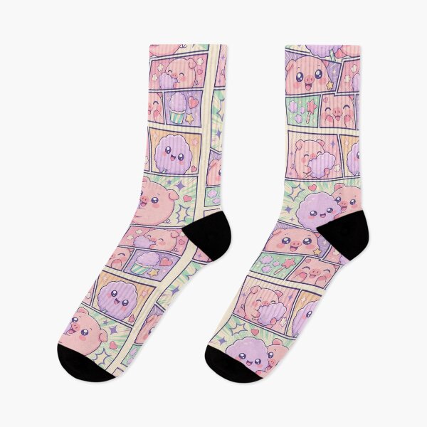 Item preview, Kawaii Pig Eating Cotton Candy Pop Panels designed and sold by Gift Phrase Studio.