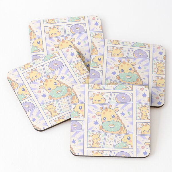 Item preview, Kawaii Giraffe Eating Donuts Pop Panels designed and sold by Magmashup.
