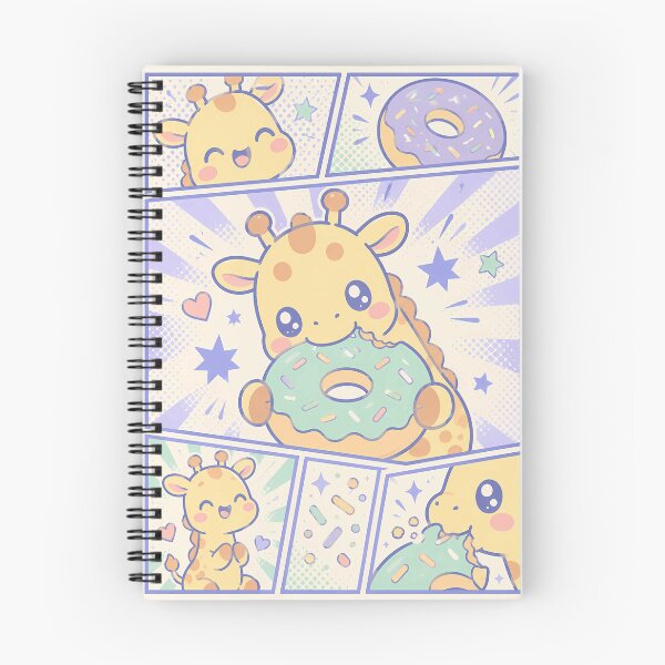 Item preview, Kawaii Giraffe Eating Donuts Pop Panels designed and sold by Gift Phrase Studio.