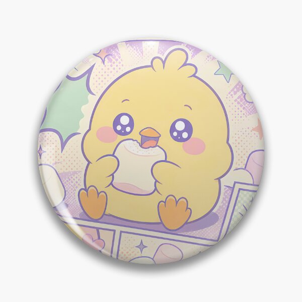 Item preview, Kawaii Chick Eating Marshmallows Pop Panels designed and sold by Gift Phrase Studio.