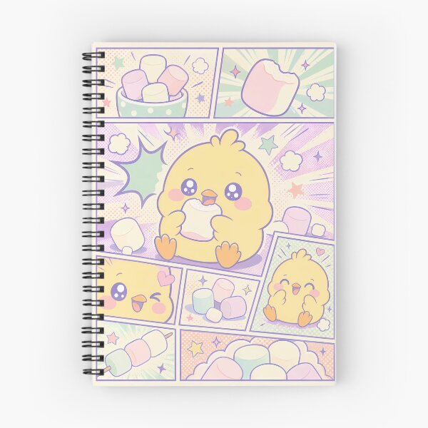 Item preview, Kawaii Chick Eating Marshmallows Pop Panels designed and sold by Gift Phrase Studio.