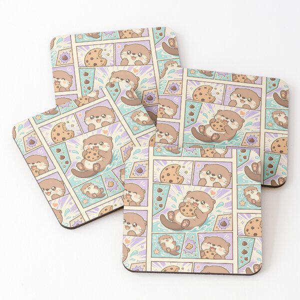 Item preview, Kawaii Otter Eating Chocolate Chip Cookie Pop Panels designed and sold by Magmashup.