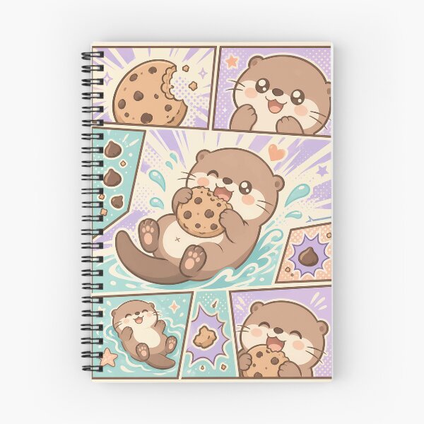 Item preview, Kawaii Otter Eating Chocolate Chip Cookie Pop Panels designed and sold by Gift Phrase Studio.