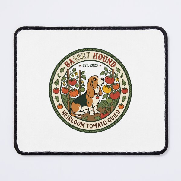 Item preview, Basset Hound Heirloom Tomato Guild Garden Vine designed and sold by PictoVibe.