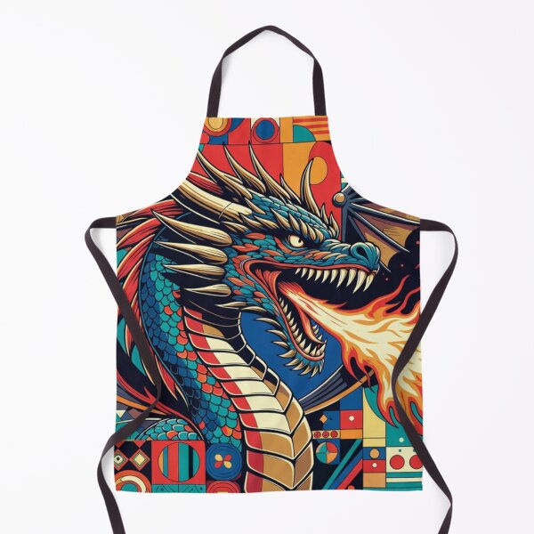 Item preview, Abstract geometric fire dragon, pop art illustration designed and sold by JonelleTshirts.
