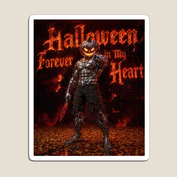 Item preview, Halloween Forever in My Heart Chrome Pumpkin Monster designed and sold by Aimaniia666.