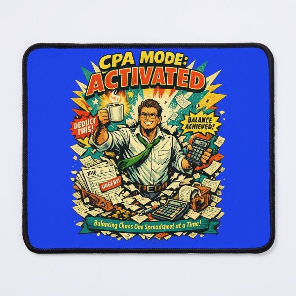 Item preview, CPA Mode: Activated – Comic‑Style Accountant Hero Shirt for Tax Season Warriors designed and sold by Shadowframe Studios.