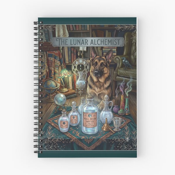 Item preview, The Lunar Alchemist Moon Water German Shepherd Art Print designed and sold by Wanderlust Wayward.