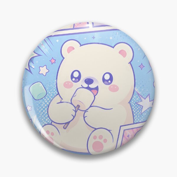Item preview, Kawaii Polar Bear Eating Marshmallows Pop Panels designed and sold by Gift Phrase Studio.