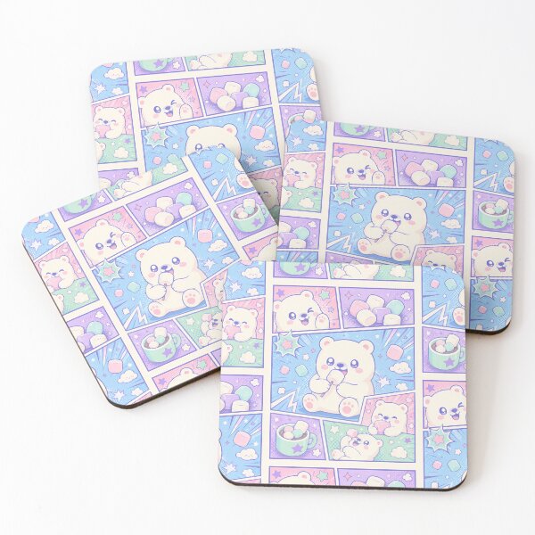 Item preview, Kawaii Polar Bear Eating Marshmallows Pop Panels designed and sold by Magmashup.