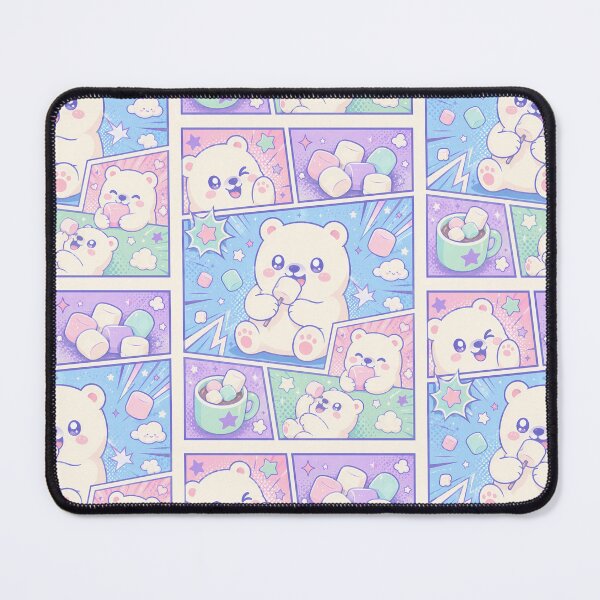 Item preview, Kawaii Polar Bear Eating Marshmallows Pop Panels designed and sold by Gift Phrase Studio.