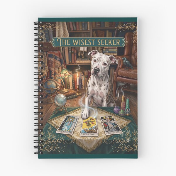 Item preview, The Wisest Seeker Tarot Reading Pitbull Art Print designed and sold by Wanderlust Wayward.