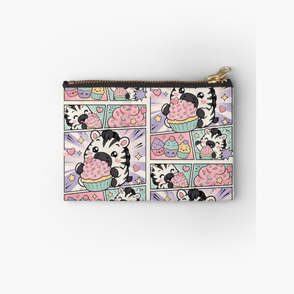 Item preview, Kawaii Zebra Eating Cupcake Pop Panels designed and sold by Gift Phrase Studio.