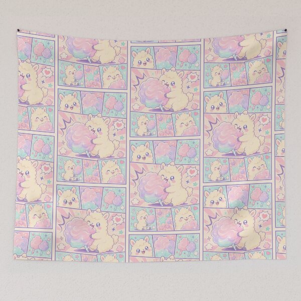 Item preview, Kawaii Lamb Eating Cotton Candy Pop Panels designed and sold by Gift Phrase Studio.