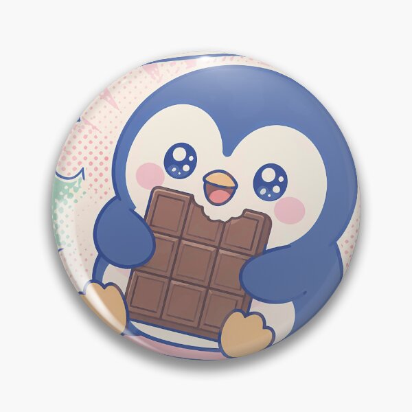 Item preview, Kawaii Penguin Eating Chocolate Bar Pop Panels designed and sold by Gift Phrase Studio.