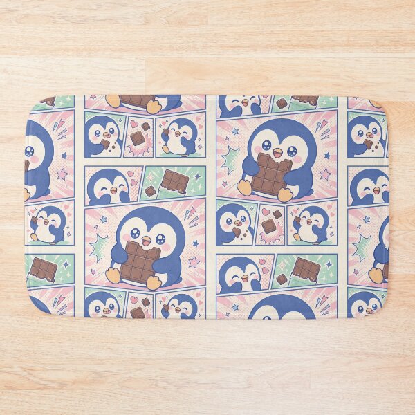Item preview, Kawaii Penguin Eating Chocolate Bar Pop Panels designed and sold by Magmashup.
