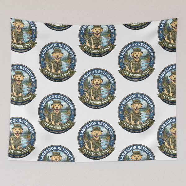Item preview, Labrador Retriever Fly Fishing Guild Angler Rod Waders designed and sold by PictoVibe.