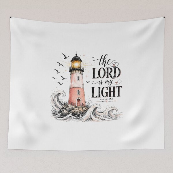 Artikelvorschau, Der Herr ist mein Licht – Psalm 27,1 Christlicher Leuchtturm entworfen und verkauft von SweetTeezPrints.