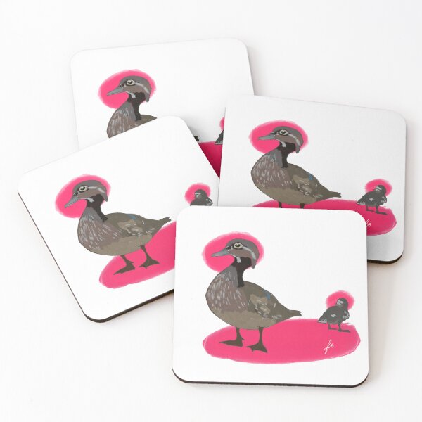 Item preview, Wood duck with a duckling designed and sold by mousse-tache.
