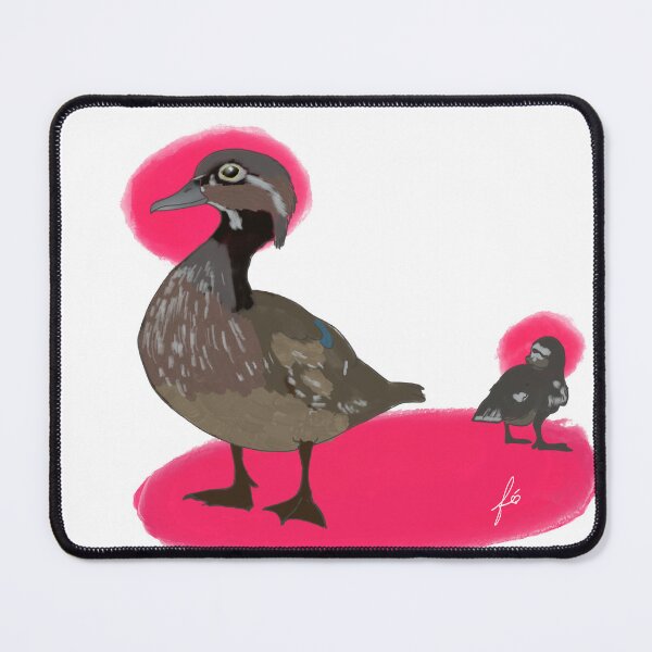 Item preview, Wood duck with a duckling designed and sold by mousse-tache.
