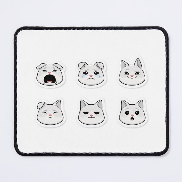 Item preview, White Cat Face Meme Sticker Pack - Funny Reaction Bundle designed and sold by Purrfectly Furr.