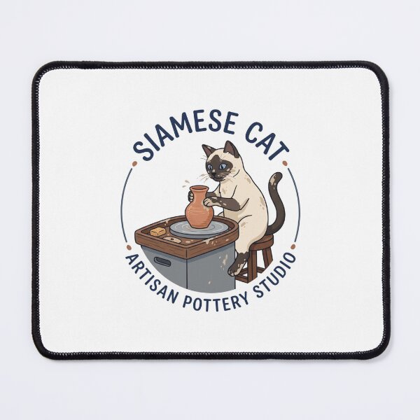 Item preview, Siamese Cat Artisan Pottery Studio Ceramic Clay Wheel designed and sold by PictoVibe.