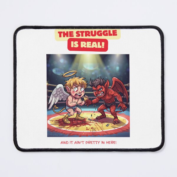 Item preview, The Struggle Is Real Angel vs Devil - Temptation Humor designed and sold by Liberty To Go.