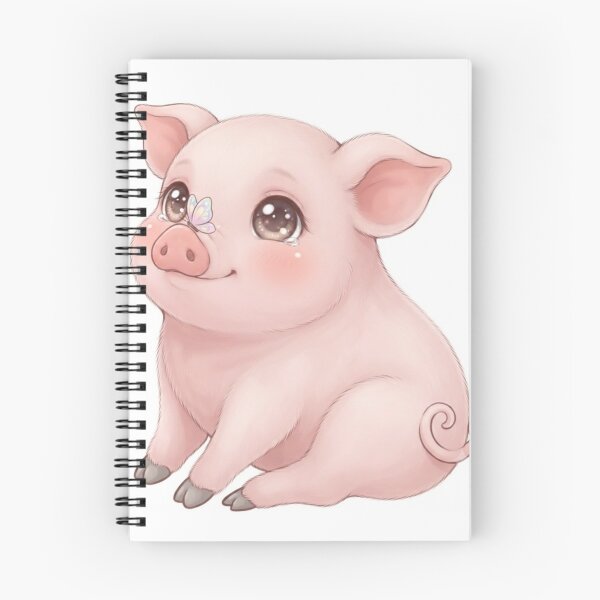 Item preview, Adorable Sitting Baby Piggy - Cute Kawaii Style  designed and sold by Stickivo.