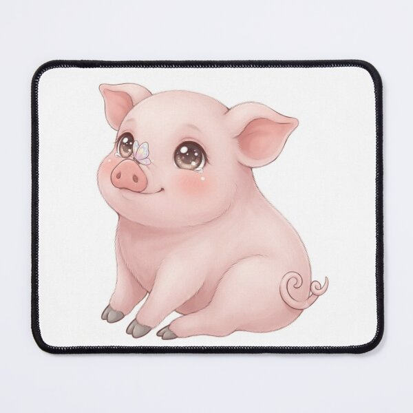 Item preview, Adorable Sitting Baby Piggy - Cute Kawaii Style designed and sold by Stickivo.