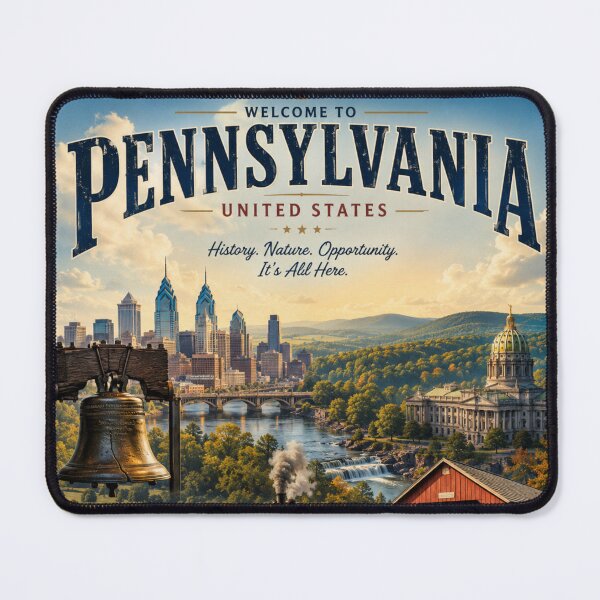 Item preview, Pennsylvania USA Vintage Travel Poster | Keystone State Wall Art designed and sold by ElartedeNoel.