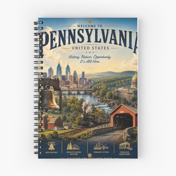 Item preview, Pennsylvania USA Vintage Travel Poster | Keystone State Wall Art designed and sold by ElartedeNoel.