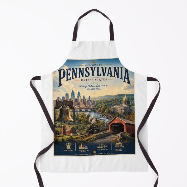 Item preview, Pennsylvania USA Vintage Travel Poster | Keystone State Wall Art designed and sold by ElartedeNoel.