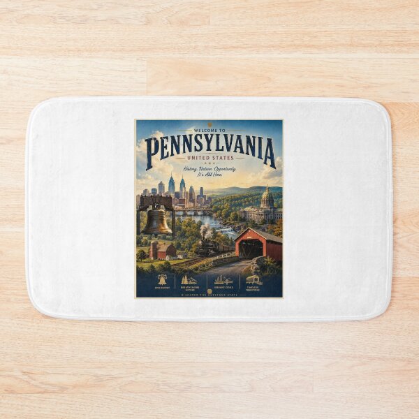 Item preview, Pennsylvania USA Vintage Travel Poster | Keystone State Wall Art designed and sold by ElartedeNoel.