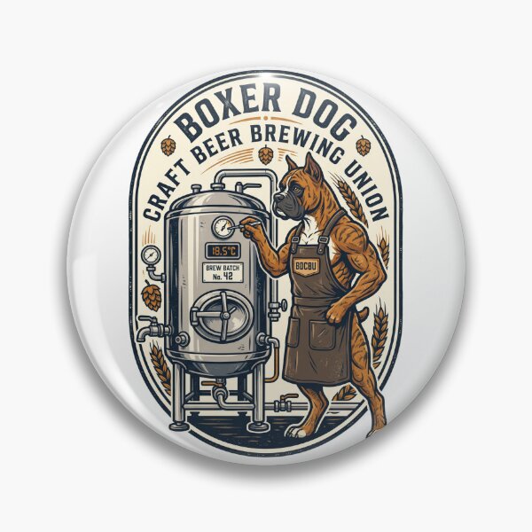 Item preview, Boxer Dog Craft Beer Brewing Union Hops Fermentation designed and sold by PictoVibe.