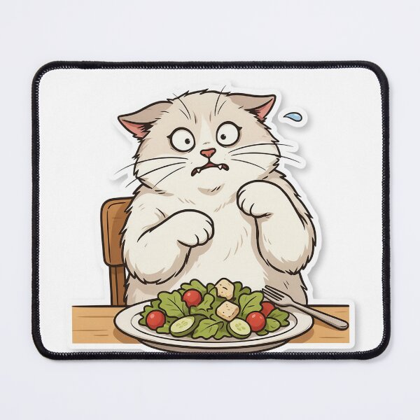 Item preview, Smudge The Cat Meme Sticker - Funny White Cat At Dinner Table designed and sold by Purrfectly Furr.