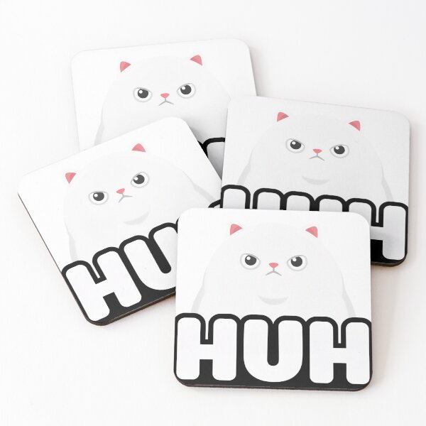 Item preview, HUH White Cat Meme Sticker - Funny Grumpy Cat Reaction designed and sold by Purrfectly  Furr.