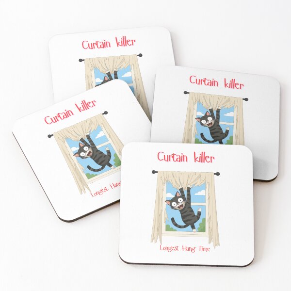 Item preview, Curtain Killer Longest Hang Time - Funny Cat Mischief Design designed and sold by Liberty To Go.