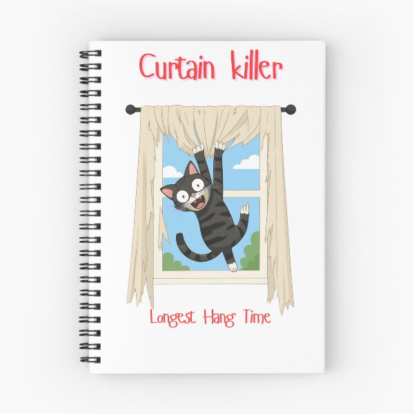Item preview, Curtain Killer Longest Hang Time - Funny Cat Mischief Design designed and sold by Liberty To Go.