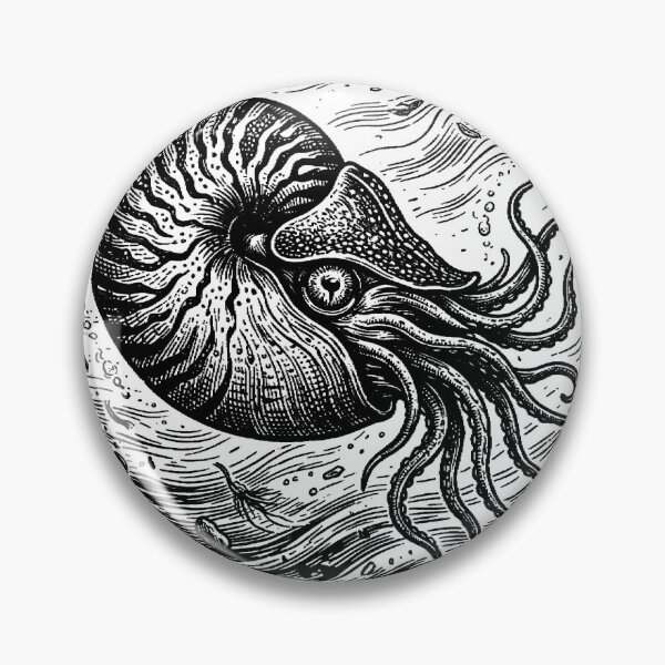 Item preview, Vintage Woodcut Nautilus Illustration designed and sold by DuckOddity.