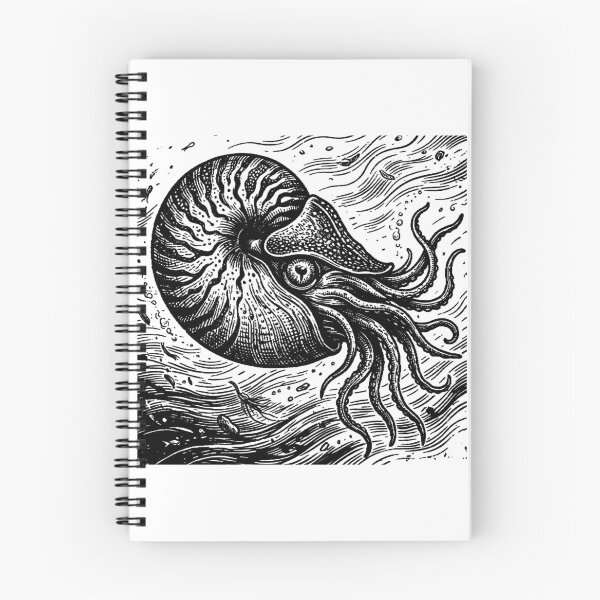 Item preview, Vintage Woodcut Nautilus Illustration designed and sold by DuckOddity.
