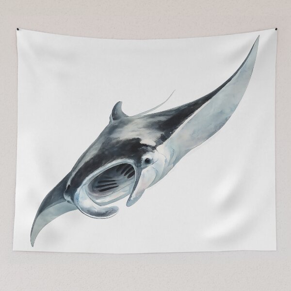 Item preview, Reef Manta Ray Watercolour designed and sold by Jaruart.