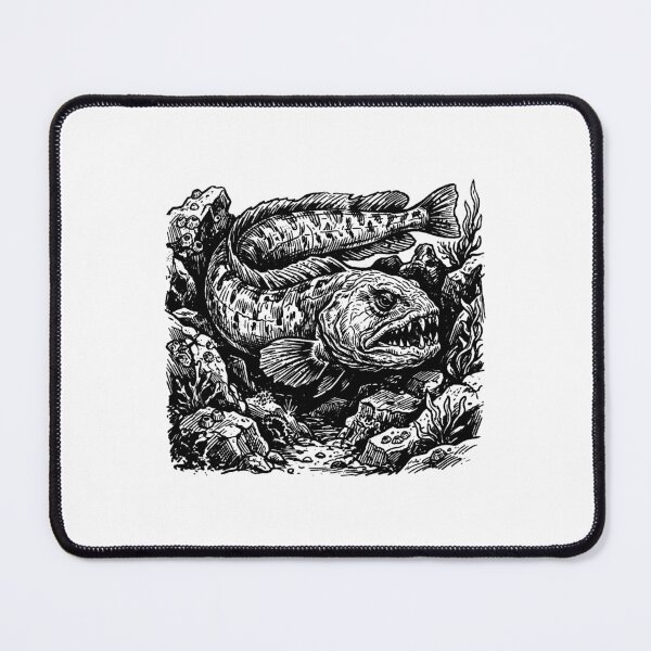 Item preview, Vintage Woodcut Wolffish Illustration designed and sold by DuckOddity.